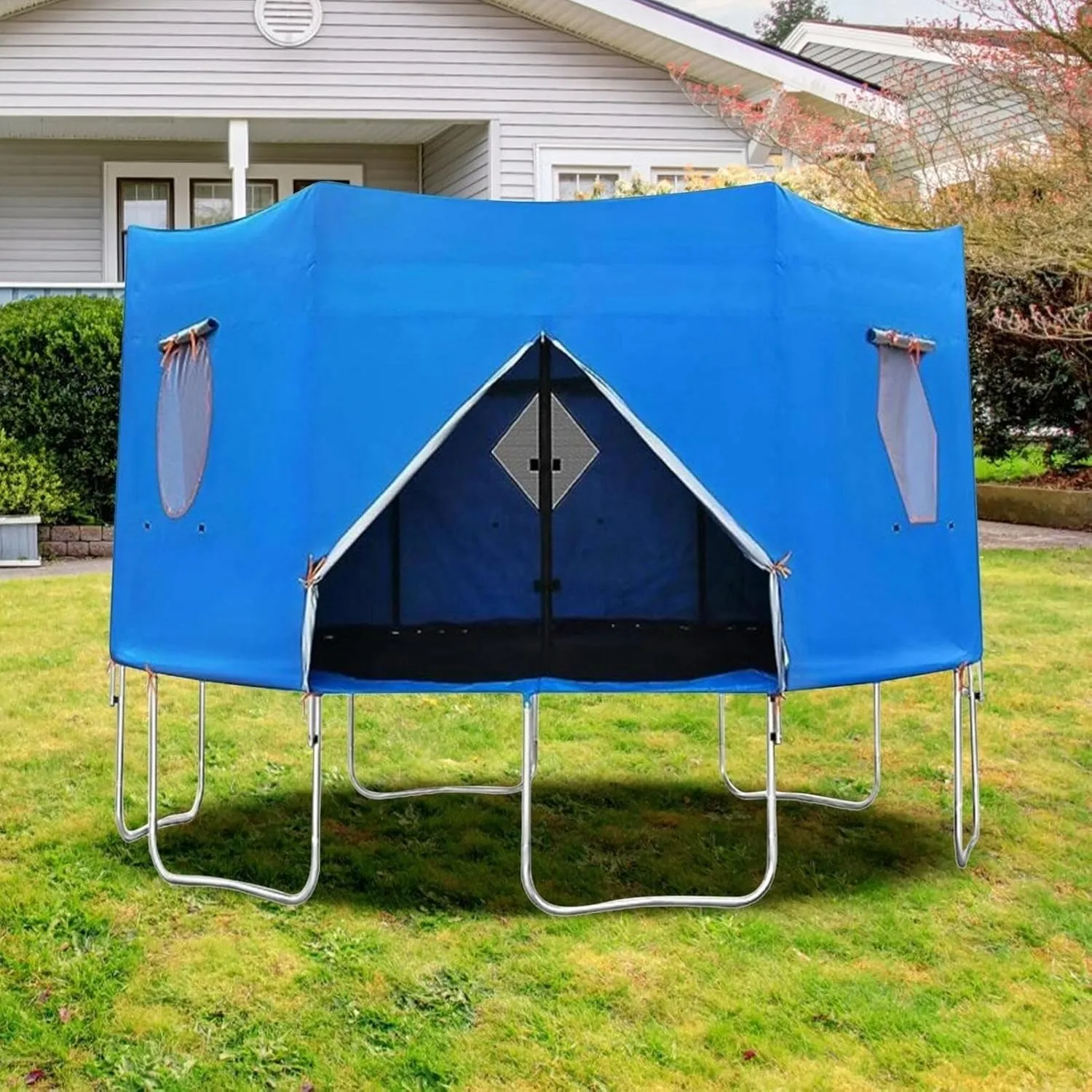 6FT/8FT/10FT/12FT/14FT/15FT Trampoline Tent, Trampoline Tent Cover, Waterproof Oxford Trampoline Canopy, Trampoline Sun Shade for 6 Straight Pole Round Trampoline