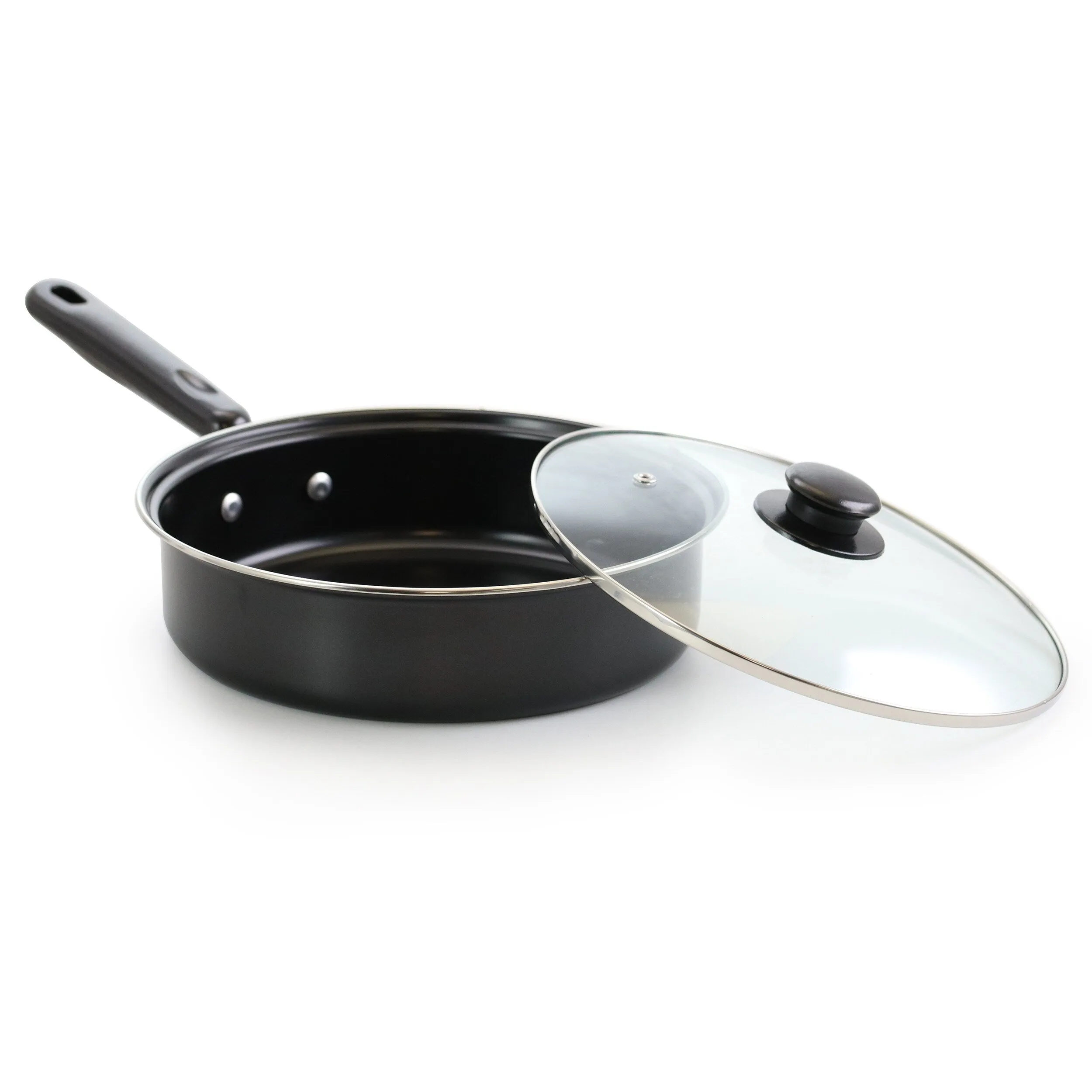 7 Piece Stainless Steel Non-Stick Cookware Set with Glass Lids
