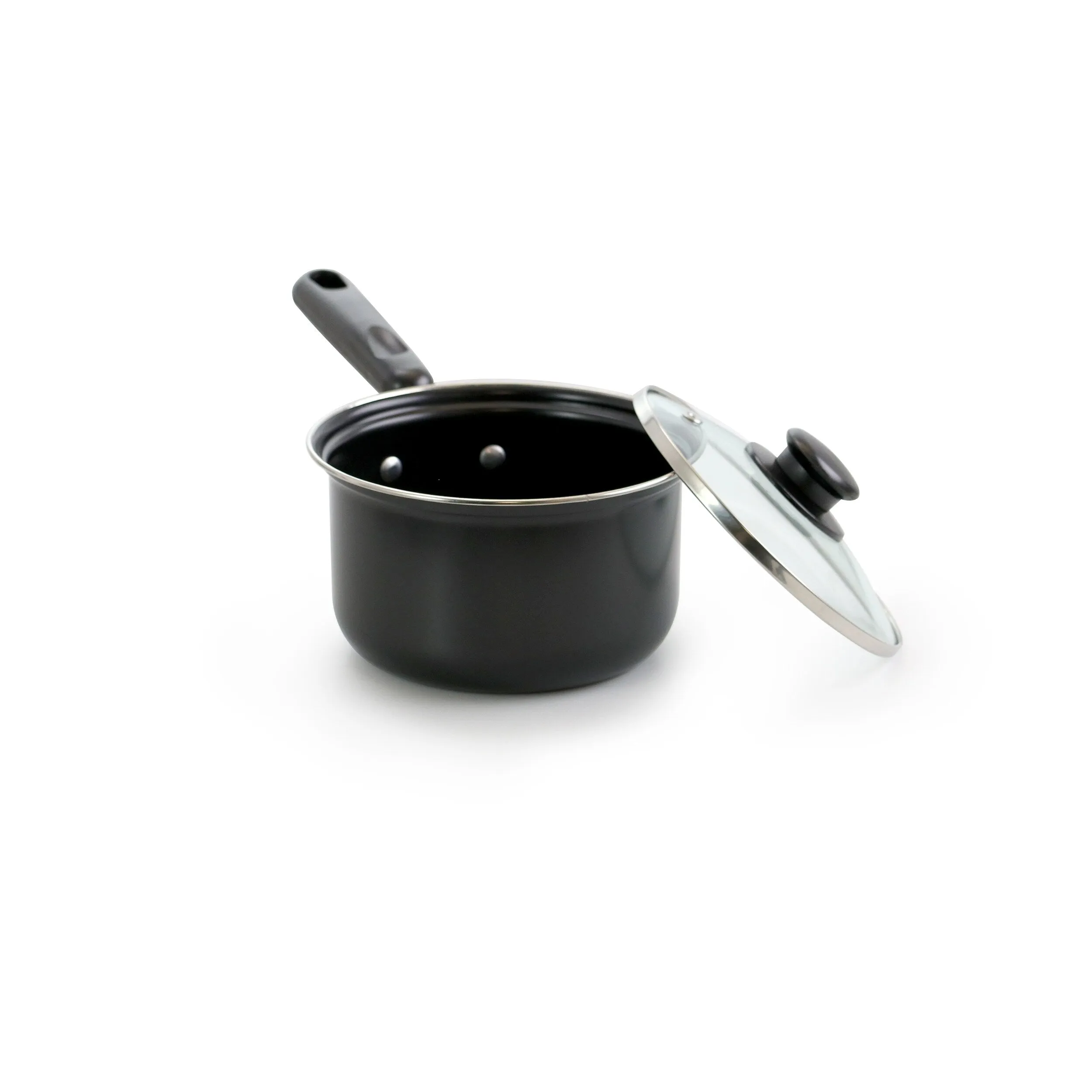 7 Piece Stainless Steel Non-Stick Cookware Set with Glass Lids
