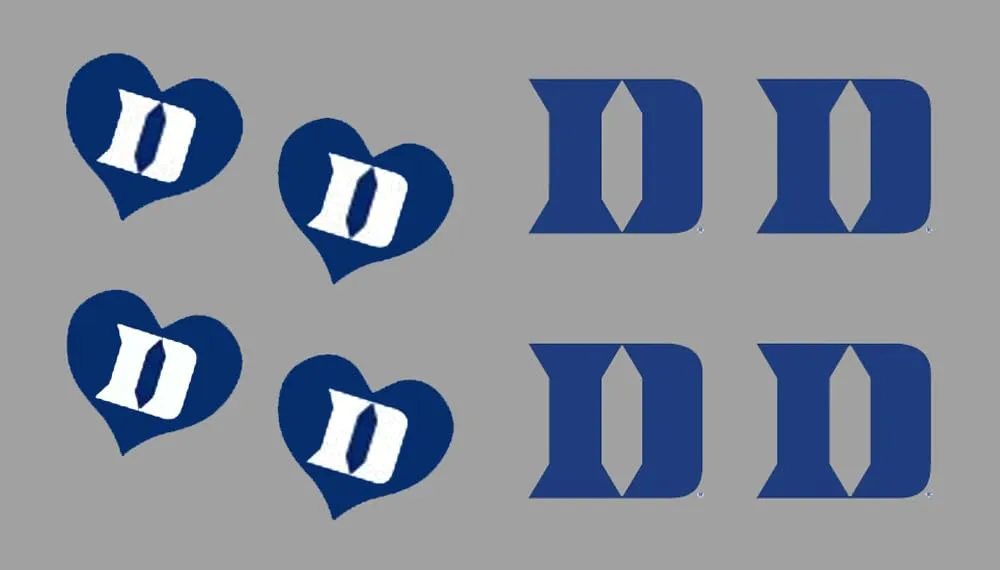 8 Piece Heart D Team Logo Officially Licensed Waterless Peel & Stick Temporary Spirit Tattoos