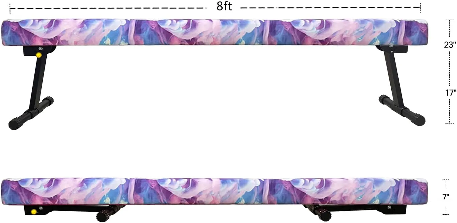 8FT Adjustable&Foldable Gymnastics Balance Beam,Home Gym Equipment,Easy Assembling and Storage,No Tool Require,for Kids Children Girls Training