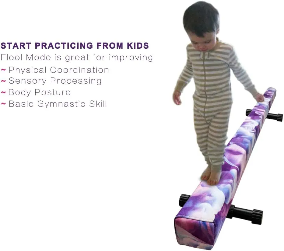 8FT Adjustable&Foldable Gymnastics Balance Beam,Home Gym Equipment,Easy Assembling and Storage,No Tool Require,for Kids Children Girls Training