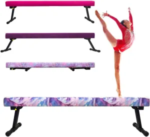 8FT Adjustable&Foldable Gymnastics Balance Beam,Home Gym Equipment,Easy Assembling and Storage,No Tool Require,for Kids Children Girls Training