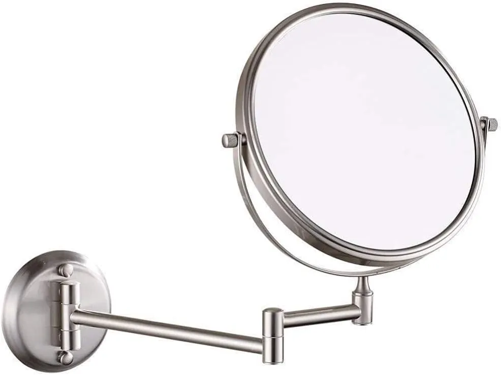 8" Wall Mounted Makeup Mirror, 5X Magnifying Adjustable Cosmetic Vanity Mirror for Bathroom & Shaving