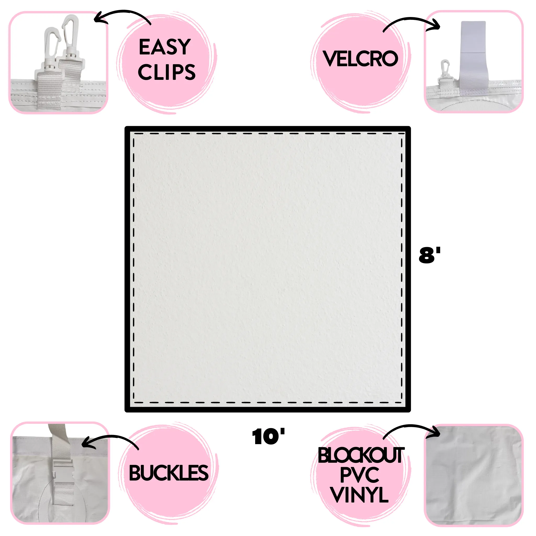 8x10 Universal Blockout Solid Sidewall
