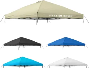 8x8 Canopy Replacement Top Cover,Waterproof Pop Up Canopy Replacement Cover with Air Vent Ropes for Outdoor Garden Patio Picnic Camping,Top Only(Top Only,245 * 245cm