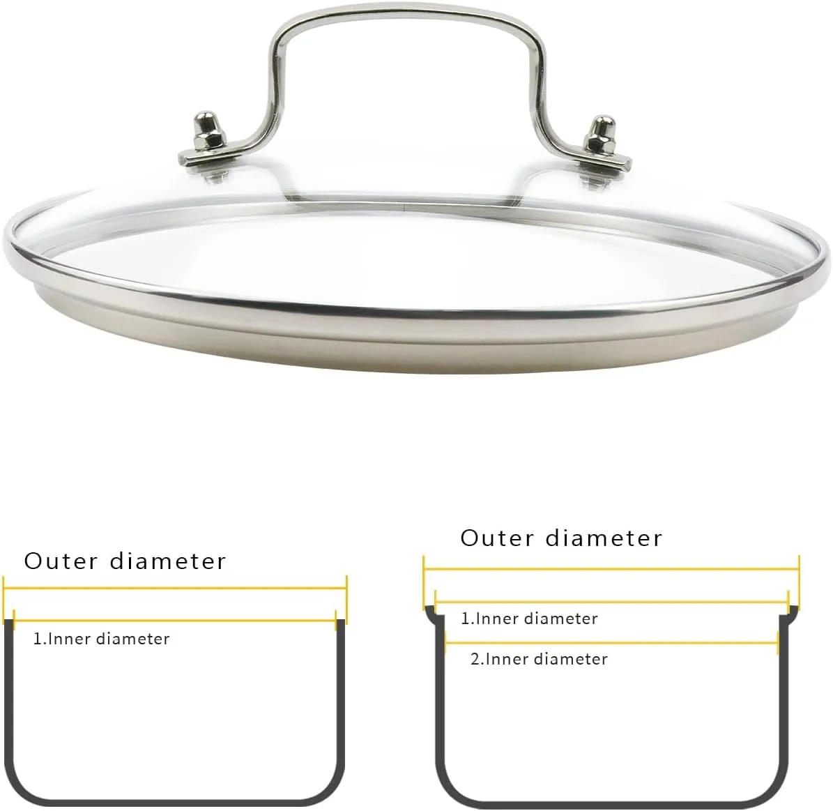 9" Tempered Glass Lid with Steam Vent Hole Universal Pan Pot Clear Cookware Lid Replacement with Holder Handle, Stainless Steel Rim, Fits for Pots/Pan/Electric Pressure Cooker