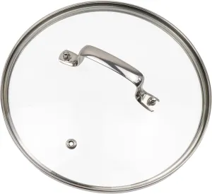 9" Tempered Glass Lid with Steam Vent Hole Universal Pan Pot Clear Cookware Lid Replacement with Holder Handle, Stainless Steel Rim, Fits for Pots/Pan/Electric Pressure Cooker