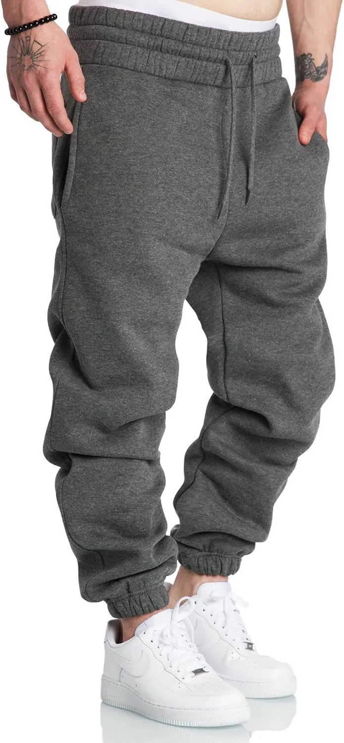 A WATERWANG Men's Sweatpants Casual Cotton Tapered Joggers Athletic Sweat Pants for Men Workout Running with Pockets