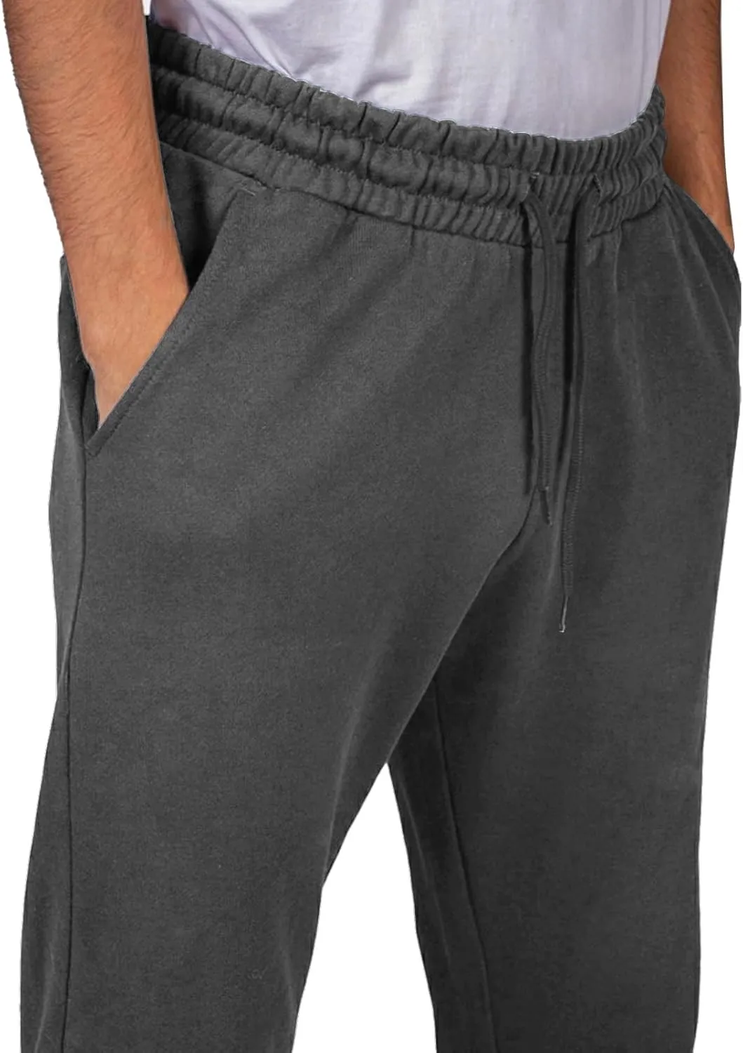 A WATERWANG Men's Sweatpants Casual Cotton Tapered Joggers Athletic Sweat Pants for Men Workout Running with Pockets