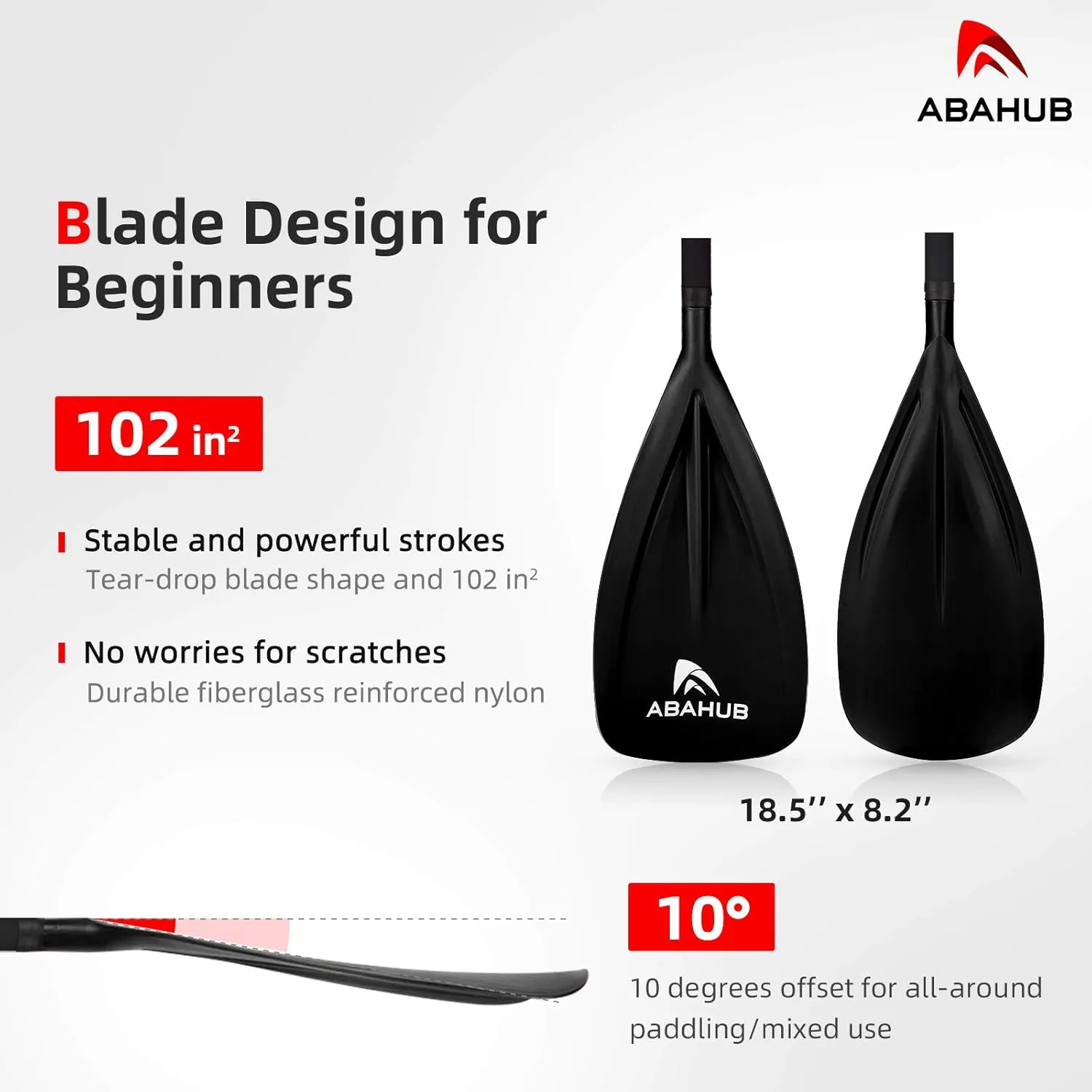 Abahub SUP Paddles - 3 Piece Adjustable Stand up Paddle - Lightweight Oar for Paddleboard, Aluminum Alloy PU Coated Shaft 68" - 84", Black/Blue/Green/Orange/Red/Yellow Plastic Nylon Blade