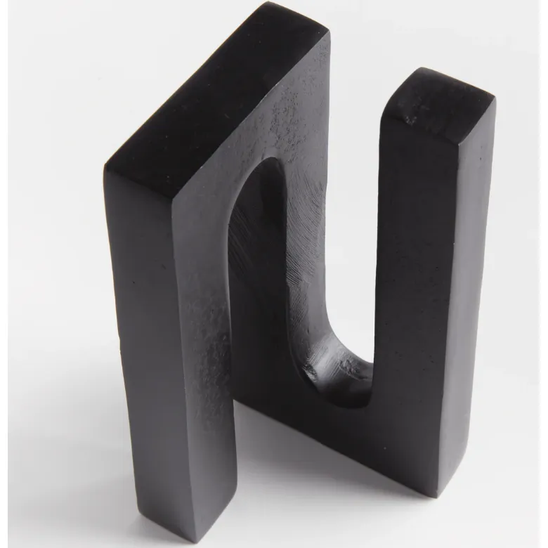 Abstract Black Aluminum Sculpture