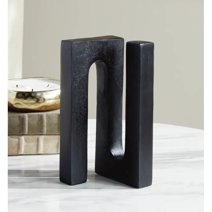 Abstract Black Aluminum Sculpture