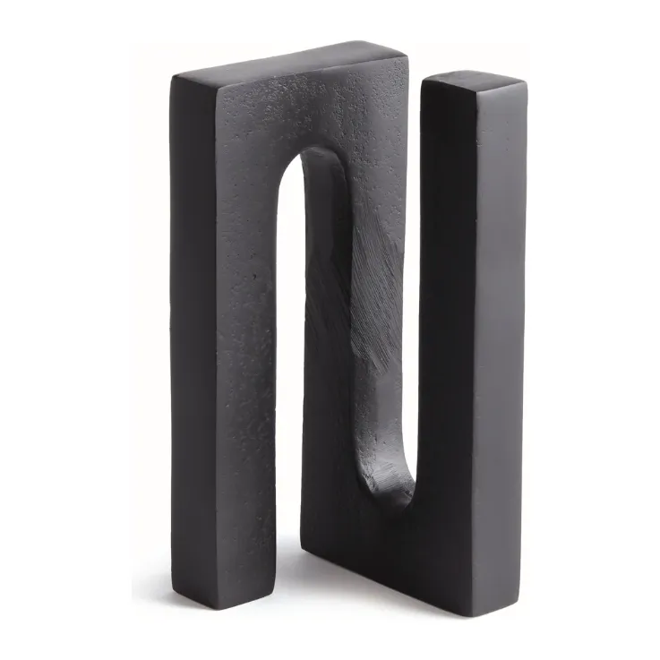 Abstract Black Aluminum Sculpture