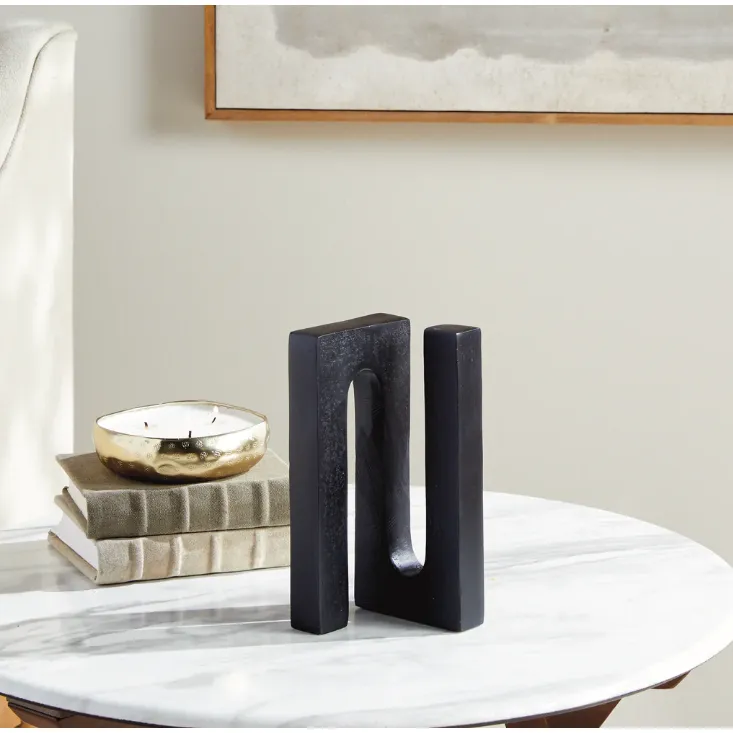 Abstract Black Aluminum Sculpture