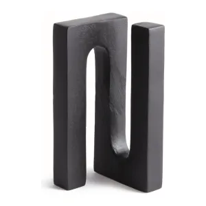 Abstract Black Aluminum Sculpture