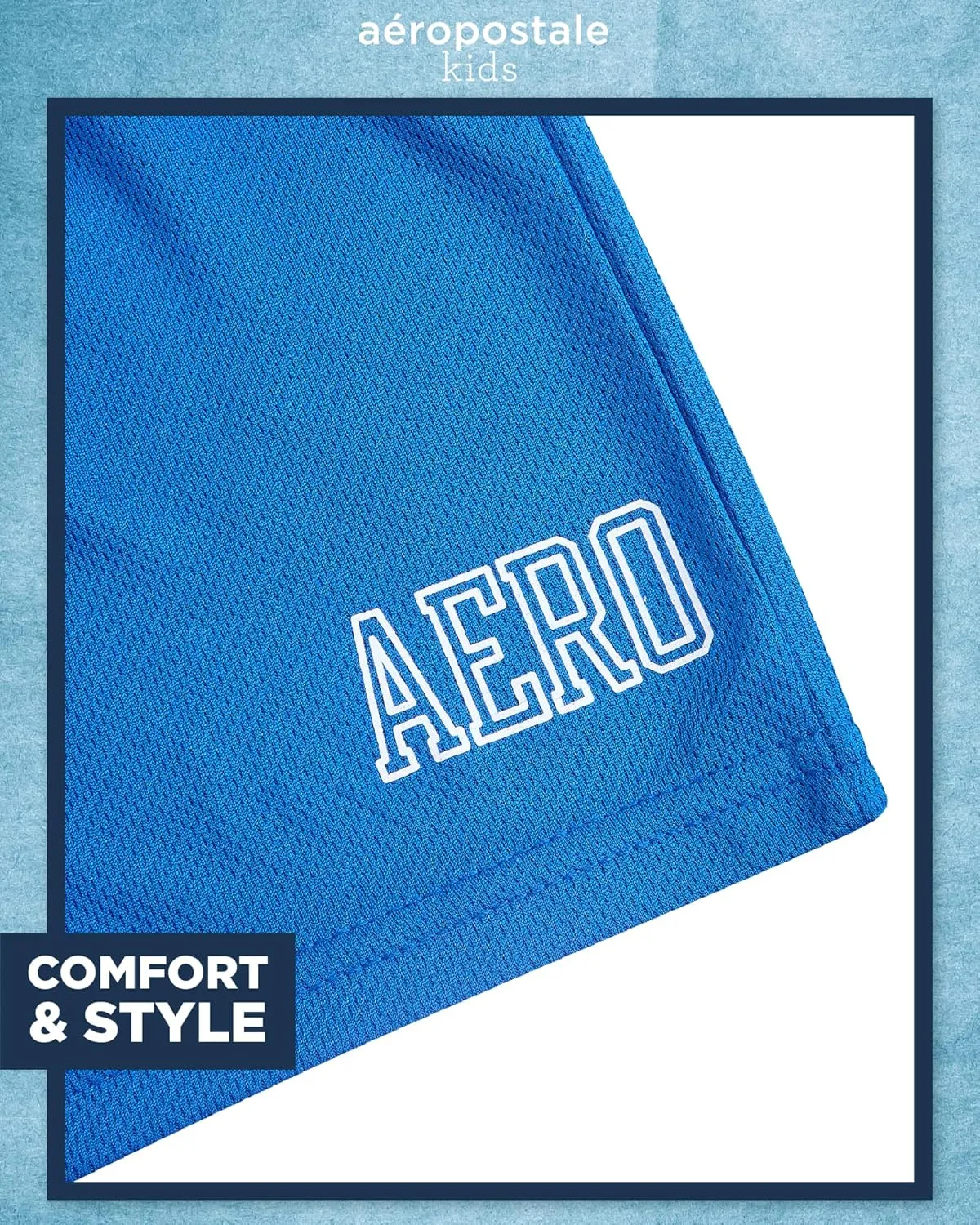 AEROPOSTALE Boys' Shorts Set - 4 Piece Short Sleeve Crew Neck Jersey Graphic T-Shirt and Mesh Shorts Set for Boys, Sizes:8-12