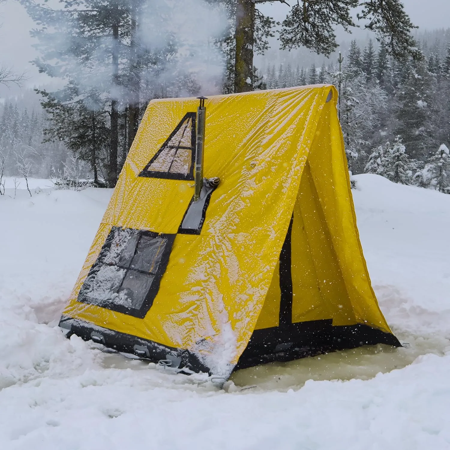 AIR BUSHCRAFT Premium Inflatable Tent for 4 Seasons – Luxurious Waterproof Camping Tent with Panoramic Windows & UV Protection