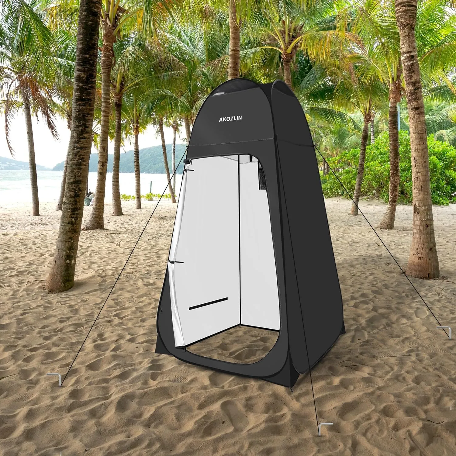 AKOZLIN Portable Pop Up Shower Tent Instant Privacy Dressing Changing Tent Outdoor Shower Room Camp Toilet Tent