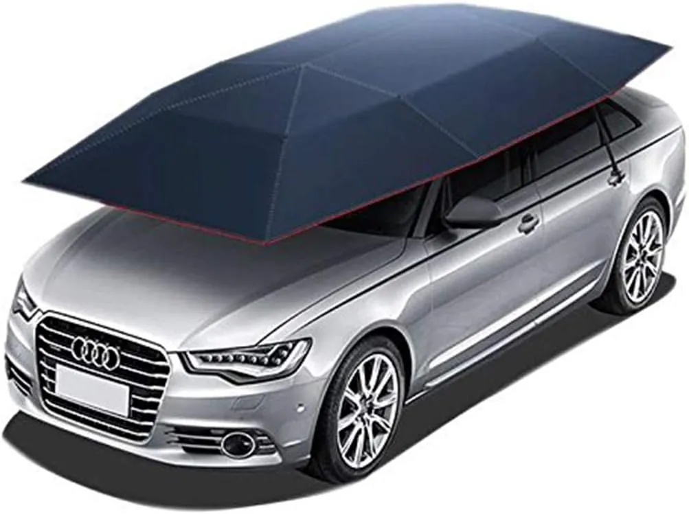 All-Season Automatic Car Tent Cover Carport Folded, Car Umbrella Tent Car Sunshade with Anti-UV, Water-Proof, Proof Wind, Snow, Storm Hail 4.2 2.2M