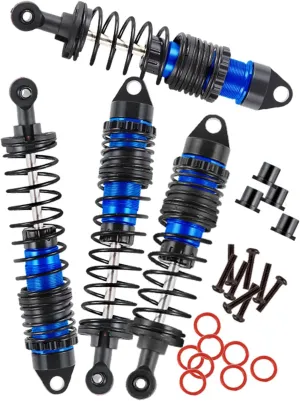 Aluminum Big Bore RC Shock Absorber Upgrades Part for 1/10 Arrma Granite/Senton 4x4 3S Blx Mega 550/Vorteks 3s blx,Alloy 4PCS Front Rear RC Shocks,Navy Blue