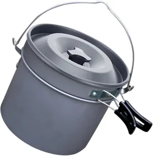 Aluminum Camping Pot for 5-6 People Non-Stick Outdoor Cookware Deep Pot Boiling Kettle Backpacking Cooking Set