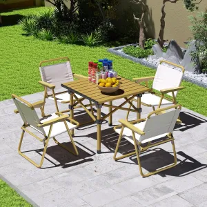 Aluminum Folding Camp Table - Lightweight, Portable, Roll Up for Outdoor Camping, Picnic, Barbecue,Yellow