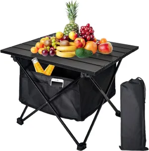 Aluminum Folding Camping Table,Portable Beach Table,Lightweight Aluminum Collapsible Table,Top Camping Side Tables with Storage Bag for Outdoor Picnic