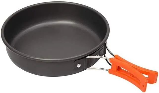 Aluminum Kitchen Set Camping Pot Kit Kettle Travel Mountaineering Picnic BBQ Cutlery Equipment (Color : A, Size