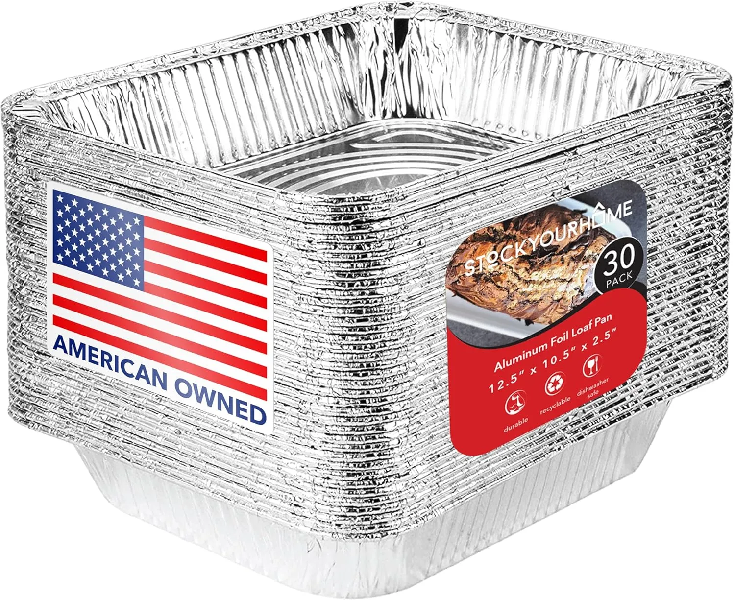 Aluminum Pans 9x13 Disposable Foil (30 Pack) - Half Size Steam Table Deep Pans - Tin Pans Great for Cooking, Heating, Storing, Prepping Food