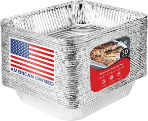 Aluminum Pans 9x13 Disposable Foil (30 Pack) - Half Size Steam Table Deep Pans - Tin Pans Great for Cooking, Heating, Storing, Prepping Food