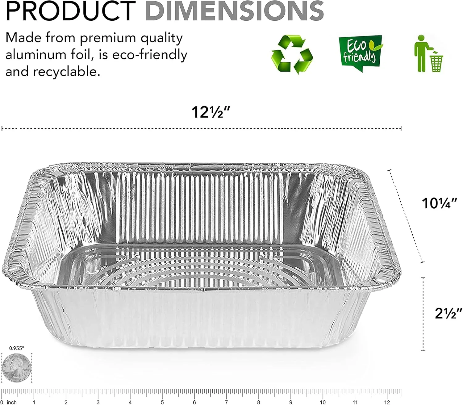Aluminum Pans 9x13 Disposable Foil (30 Pack) - Half Size Steam Table Deep Pans - Tin Pans Great for Cooking, Heating, Storing, Prepping Food