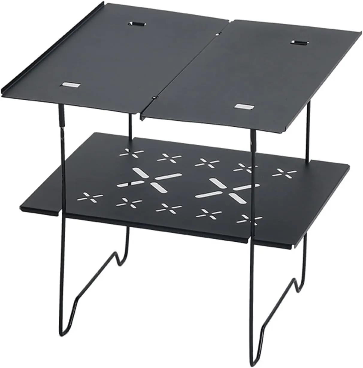 Aluminum Plate Table Camping Picnics BBQ Table Double Layer Camping Desk Beach Table Outdoor Camping Table for Hiking