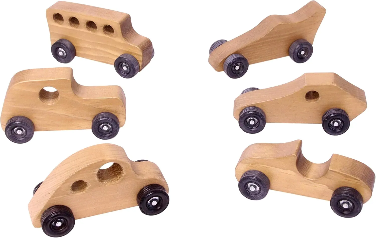 Amish-Made Wooden Cars, Set of 6 (Harvest)