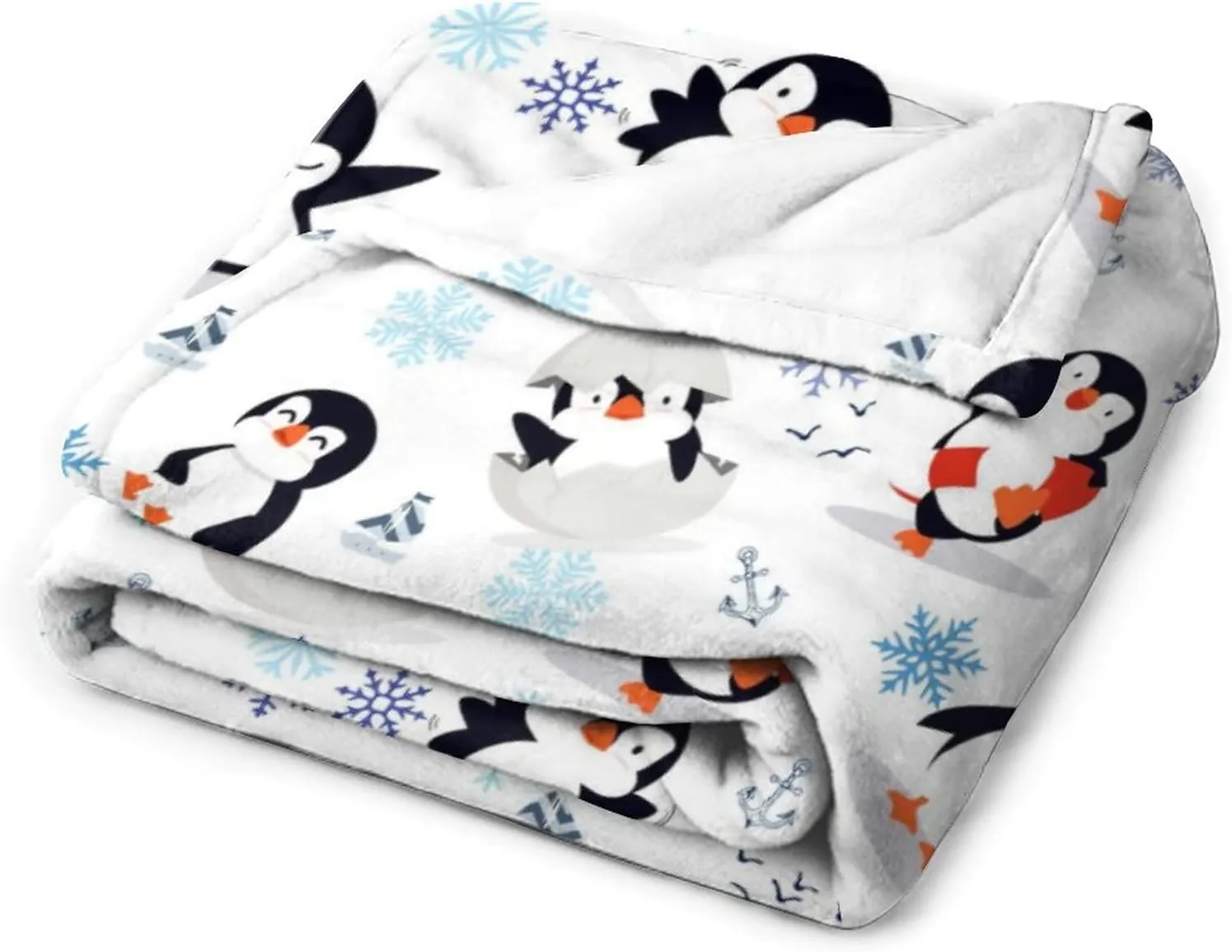 Animal Penguin Blanket Ultra Soft Cute Penguins Flannel Fleece Throw Blankets Lightweight Microfiber Fun Art Kids Adult Bedding for Gifts Travel 50"X40"