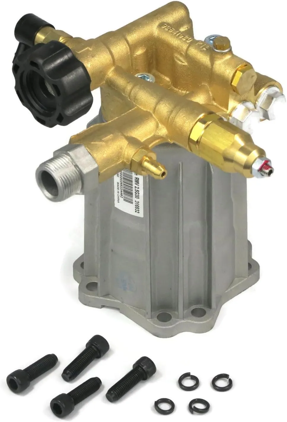 AR ANNOVI REVERBERI , RMV25G30D-EZ , Replacement Plunger Pump Horizontal, 3000 PSI, 2.5 GPM with Easy Start, EZ, Aluminum