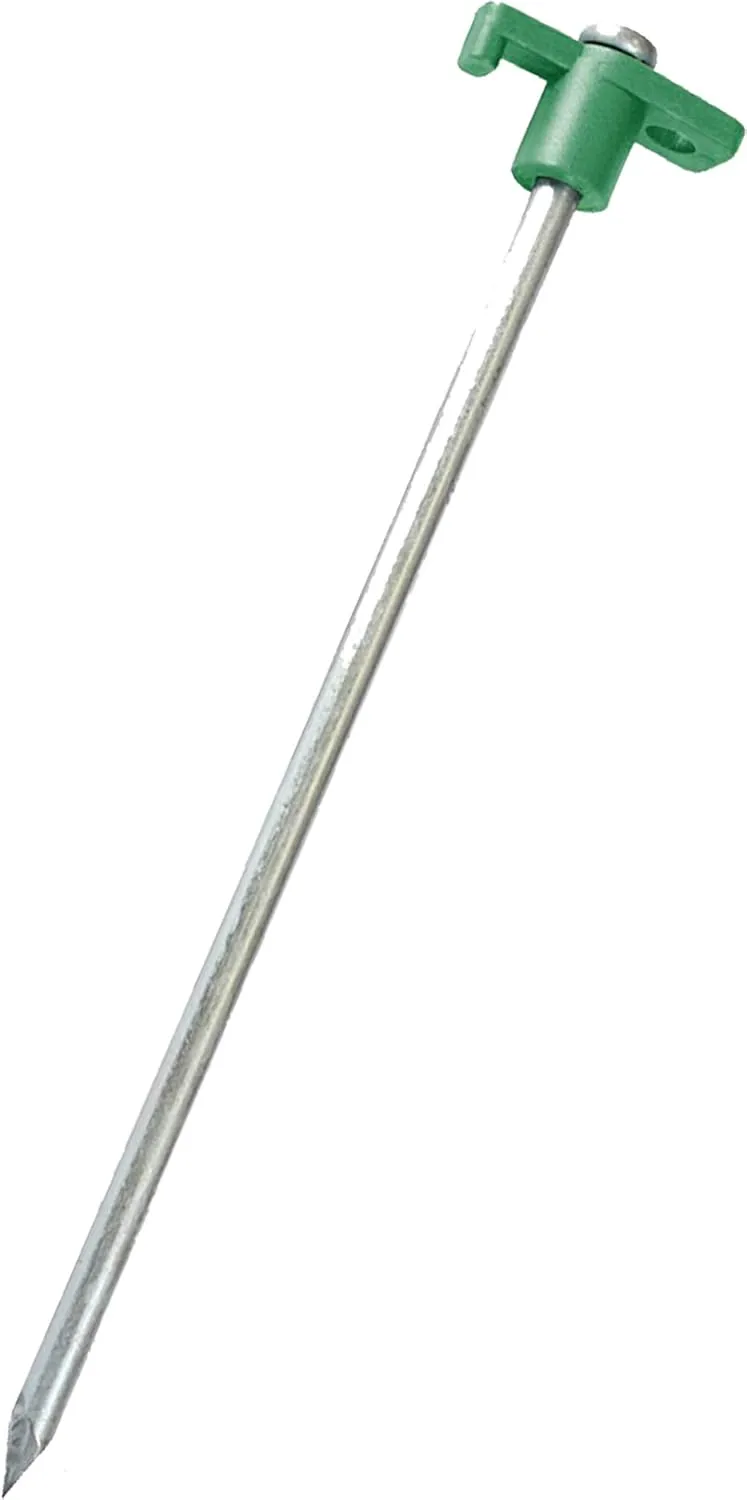Army Universe Tent Pegs Stakes T-Top Rubber Top with Heavy Duty Steel Nail Ground Spikes 10" Long