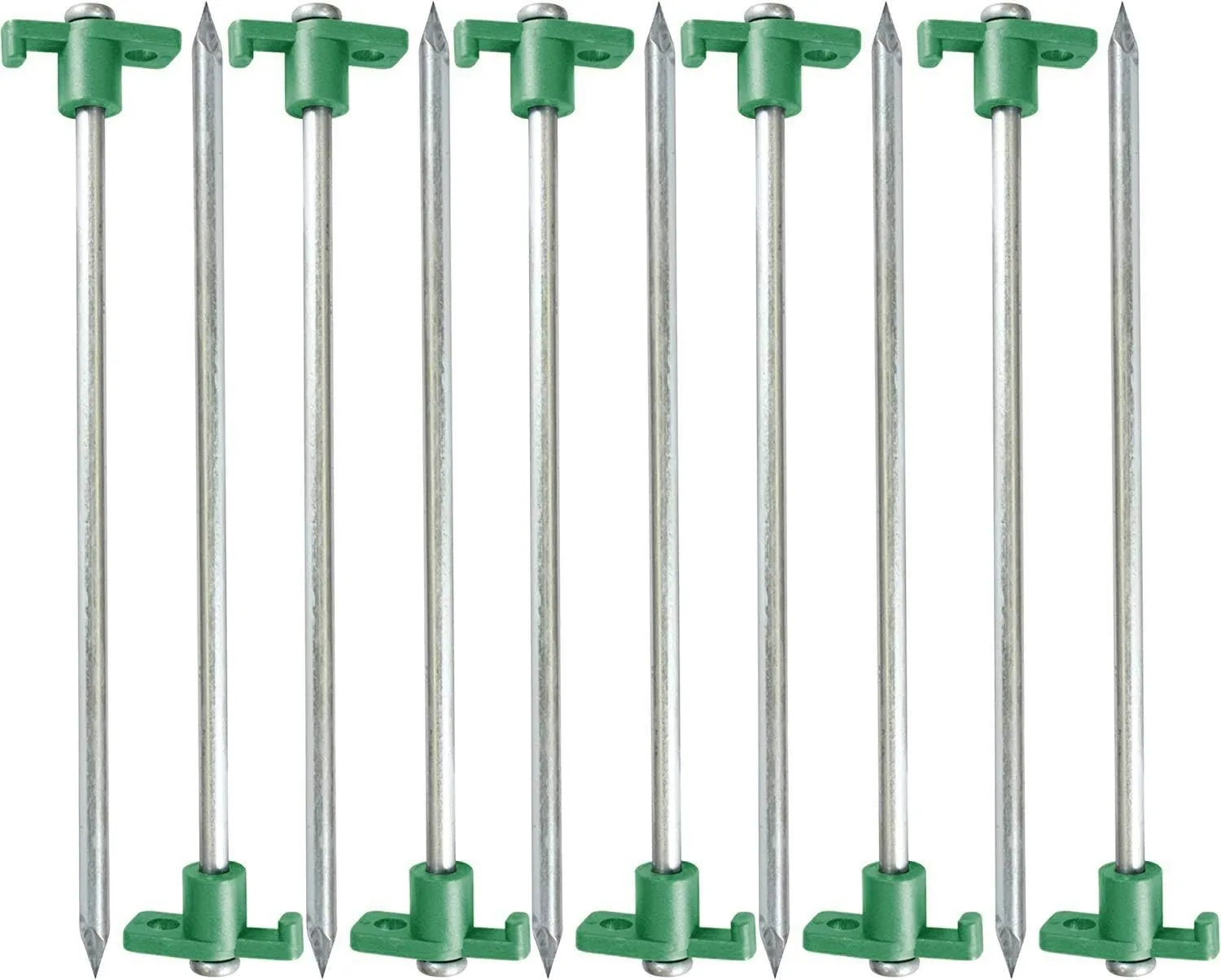 Army Universe Tent Pegs Stakes T-Top Rubber Top with Heavy Duty Steel Nail Ground Spikes 10" Long