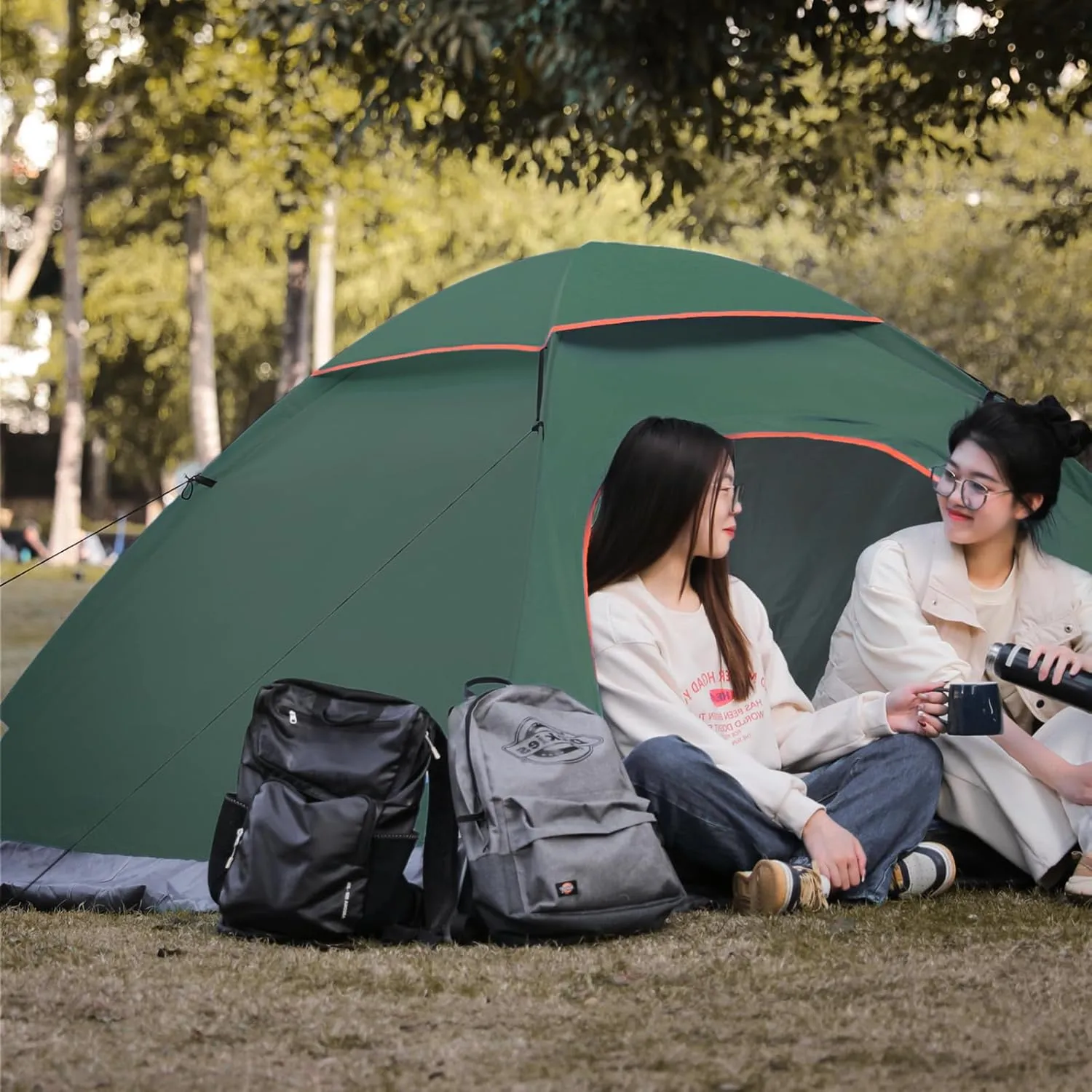Athena Collection 1-2 Person Camping Dome Tent, Portable Backpacking Tent Easy Setup Travel Tent with Carry Bag, Outdoor All Seasons Tent Windproof Camping Equipment for Lawn Garden Park
