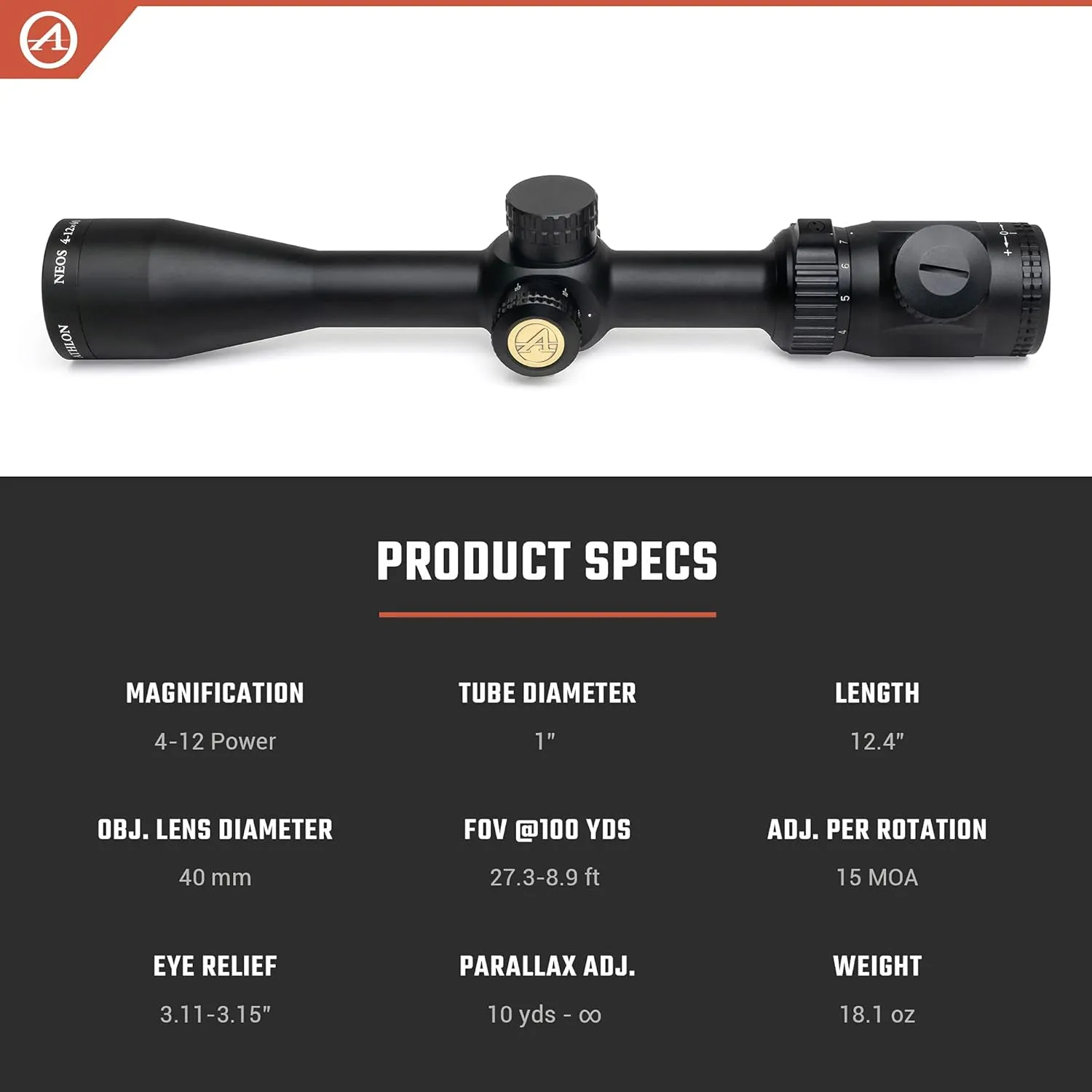 Athlon Optics Neos 4-12x40 Second Focal Plane Riflescopes