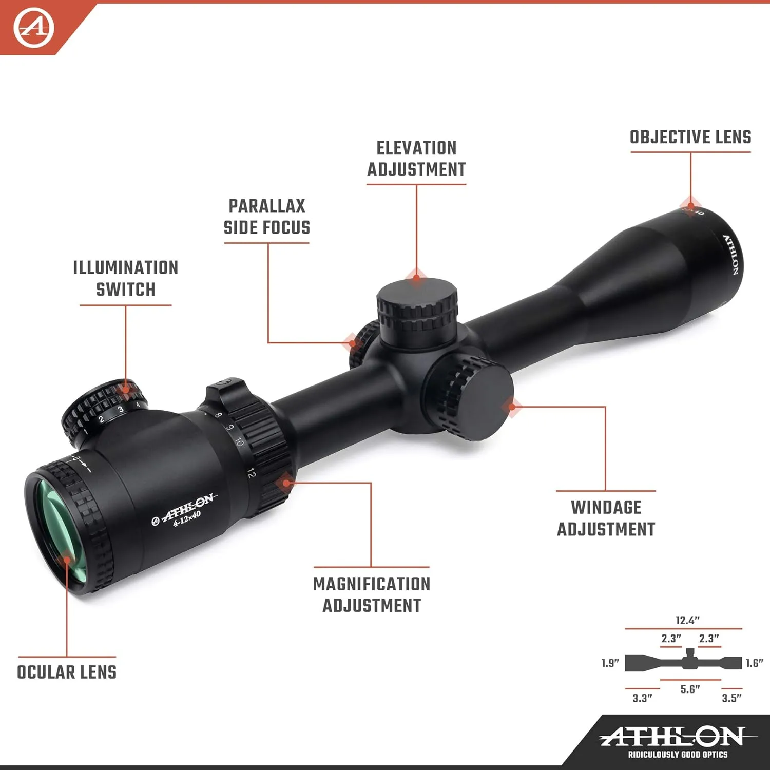 Athlon Optics Neos 4-12x40 Second Focal Plane Riflescopes