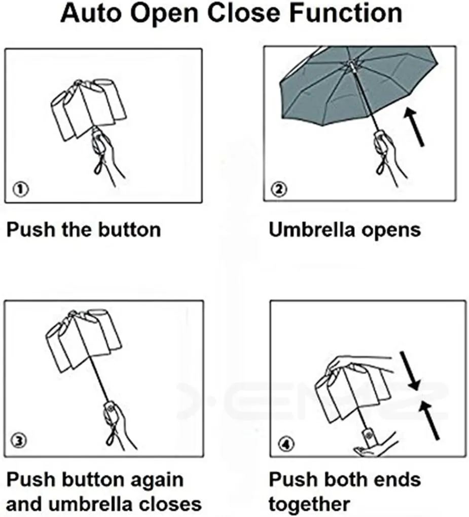 Auto Open/Close Travel Umbrella, Windproof Waterproof Umbrellas with Coating, Folding Reinforced Canopy Frame Umbrella, Protects Against UV Rain Wind Sun, Slip-Proof Handle for Easy Carry