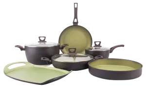 AVOCADO 9 Piece Cooking Set with GRIDDLE / Batería de 9 piezas de AGUACATE con COMAL