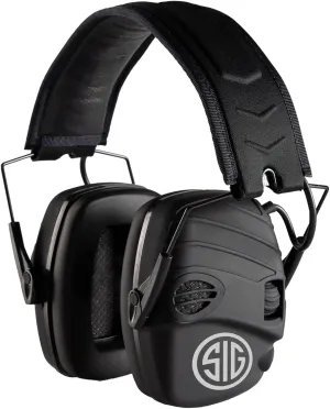 AXIL x SIG SAUER TRACKR Electronic Ear Muffs | Compact Foldable Water-Resistant Hearing Enhancement & Noise Reduction Earmuffs with Sound Compression | 40dB Amplification & 22dB NRR