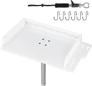 Bait Cutting Board for Boat, Bait Table Filet Board with Separate Tool Slots, 360° Adjustable Rod Holder Fishing Fillet Table with Scale, Extended Boat Fish Cleaning Table