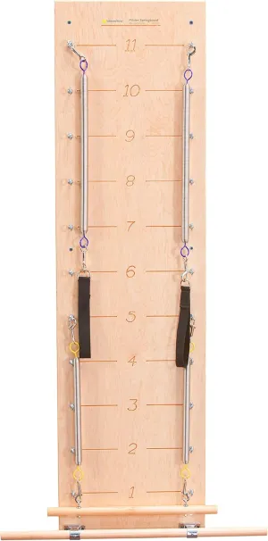 Balanced Body Pilates Springboard with Push-Through Bar, Wall Mounted Pilates Workout Equipment for Home Gym or Studio Use, Pilates Exercise Equipment with Resistance Springs