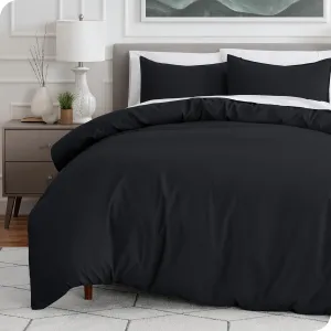 Bare Home Bedding Duvet Cover Queen Size - Premium 1800 Super Soft Collection - Lightweight, Cooling Duvet Cover - Soft Breathable Bedding (Queen, Black)