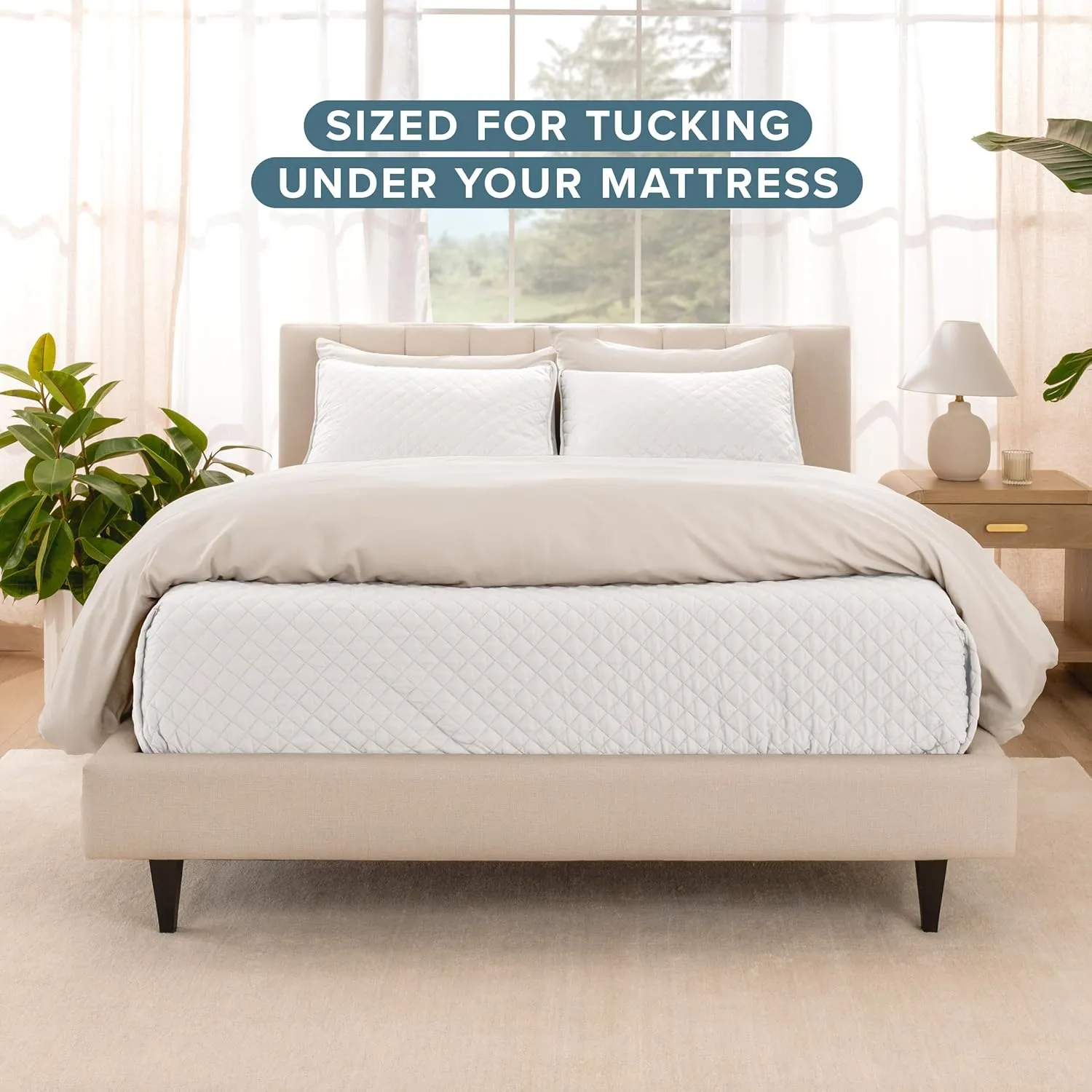 Bare Home Premium 3 Piece Quilt Set - King Size - Coverlet Set - Diamond Stitched Bedspread - Ultra-Soft Luxurious Lightweight All Season Bedspread (King, White)