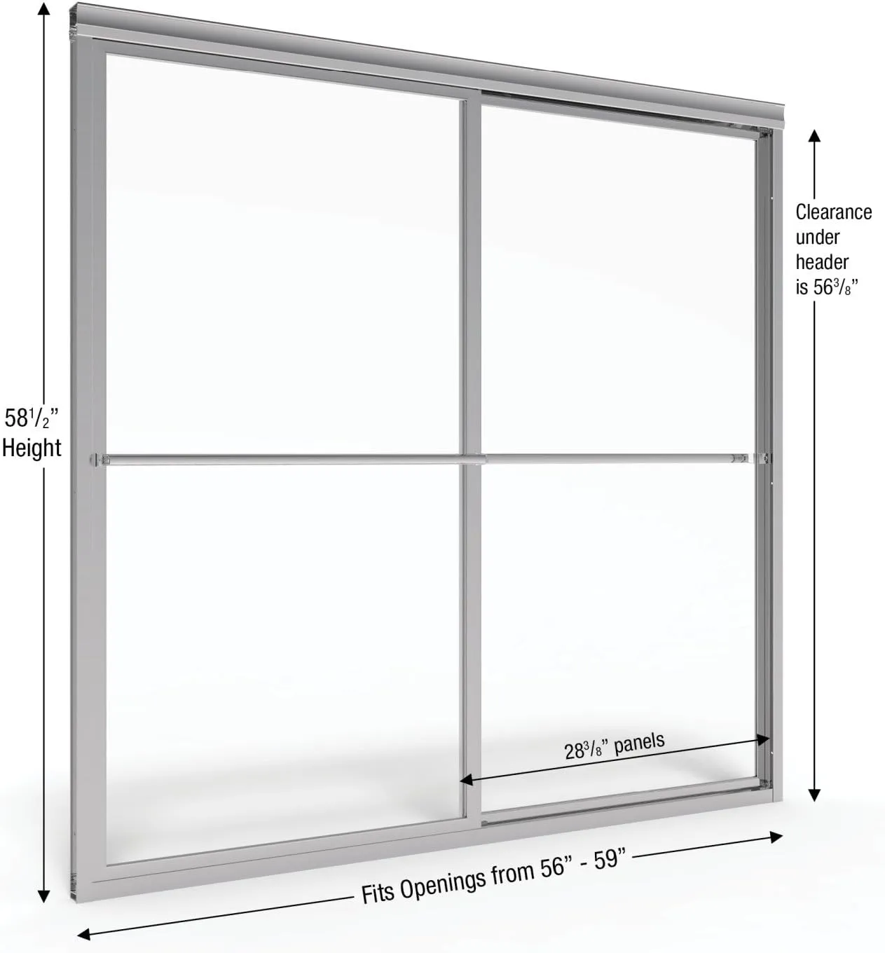 Basco DLXH05A5958XPSV Deluxe Framed tub Door, Silver