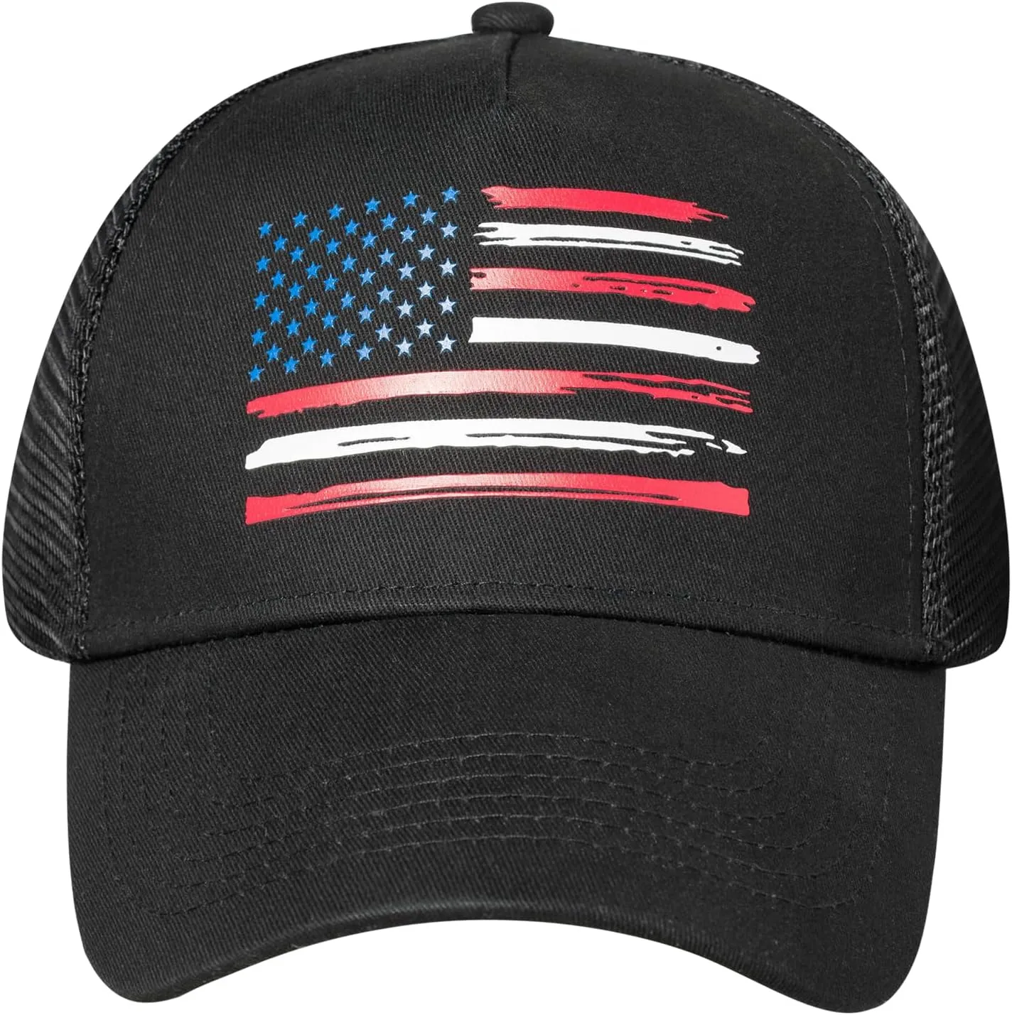 Baseball Cap, American Flag Trucker Hat for Men Women, Breathable Adjustable Fit Outdoor Mesh Snapback Hats